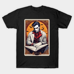 The Reader Vampire Halloween Tarot Card T-Shirt